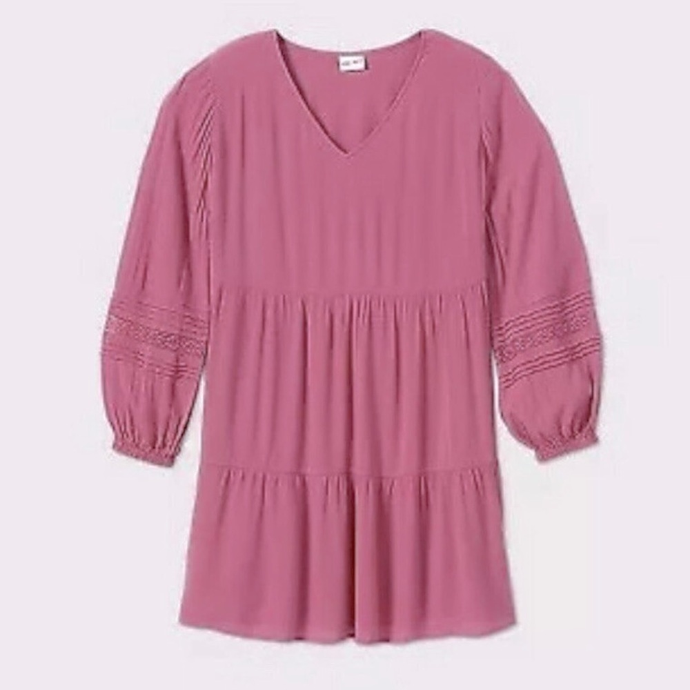 Ava & Viv Pink V-Neck Dress - Picture 4 of 6
